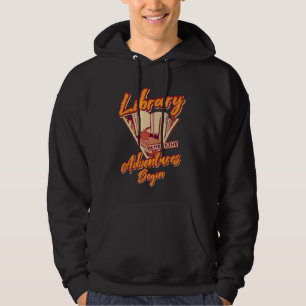 Bibliotek där Äventyr började 1 Hoodie
