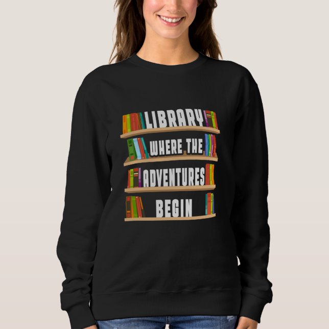 Bibliotek där Äventyr börjar T Shirt (Framsida)