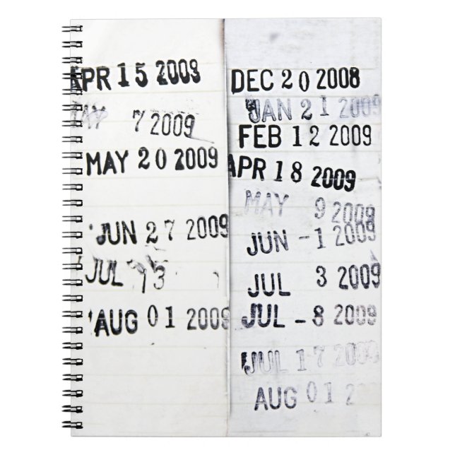 Bibliotek Date Frimärke-anteckningsbok Anteckningsbok (Framsidan)