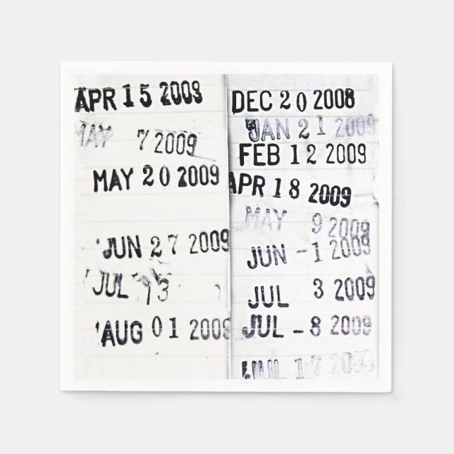 Bibliotek Date Frimärke Napkins Pappersservett (Framsidan)