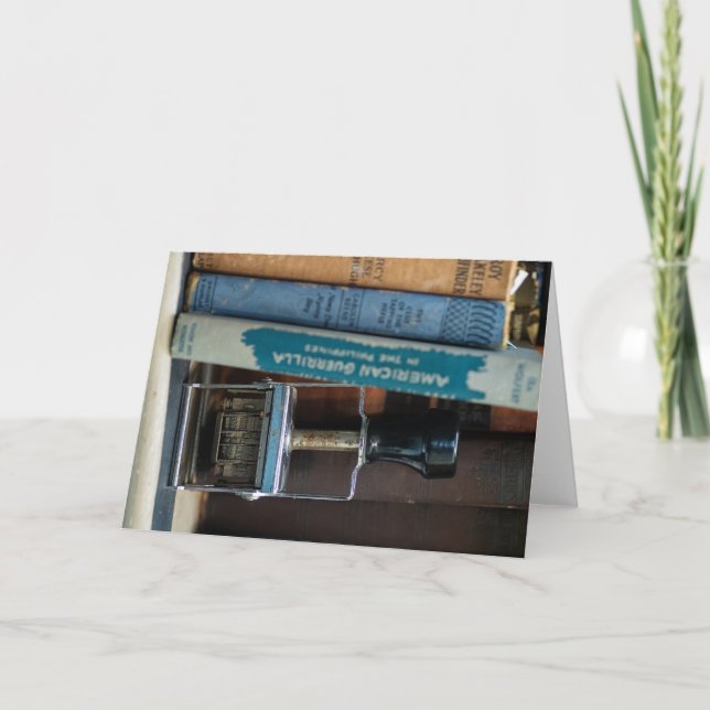 Bibliotek Datum Frimärke Kort (Framsida)