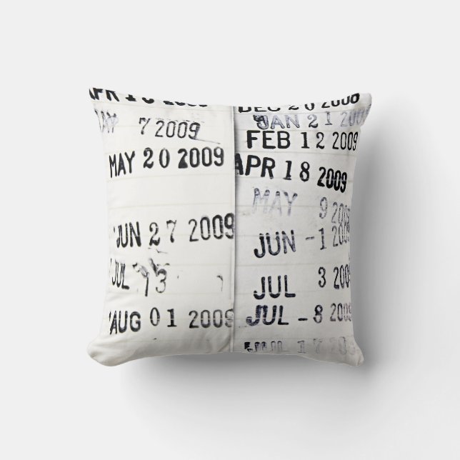 Bibliotek Datum Frimärke Pillow Kudde (Framsida)