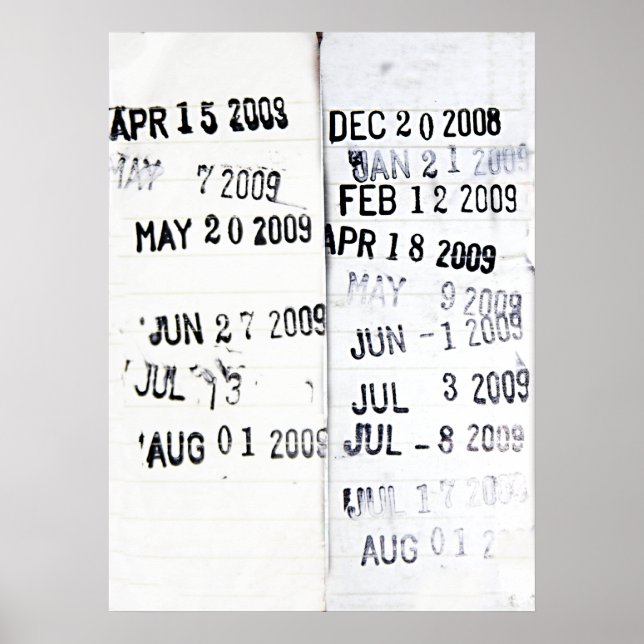 Bibliotek Datum Frimärke Poster (Framsidan)