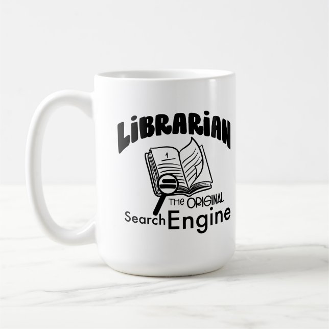Bibliotek, den ursprungliga sökmotorns kaffe Mugg (Vänster)