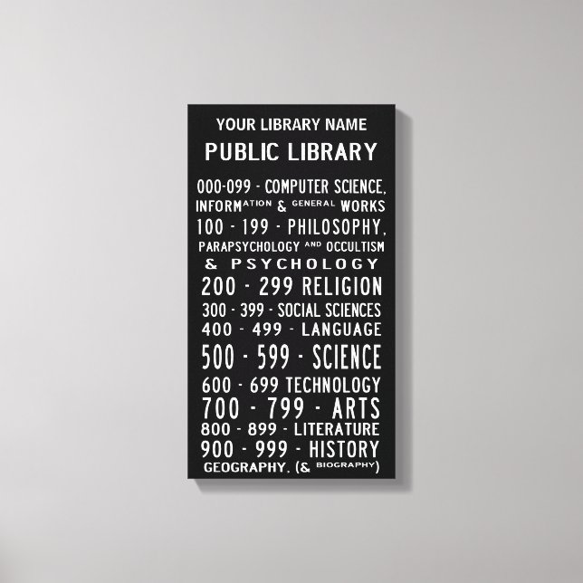 Bibliotek Dewey Decimal Buss Roll på canvas (Framsida)