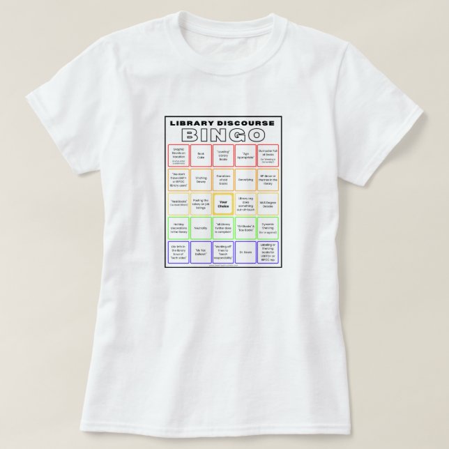 Bibliotek Diskurs Bingo Shirt T Shirt (Design framsida)