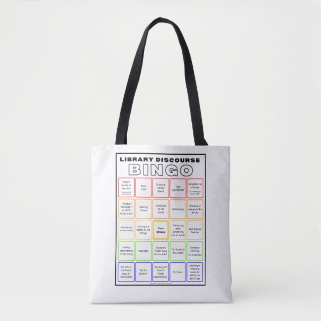 Bibliotek Diskurs Bingo Shirt Tote Bag Tygkasse (Framsida)