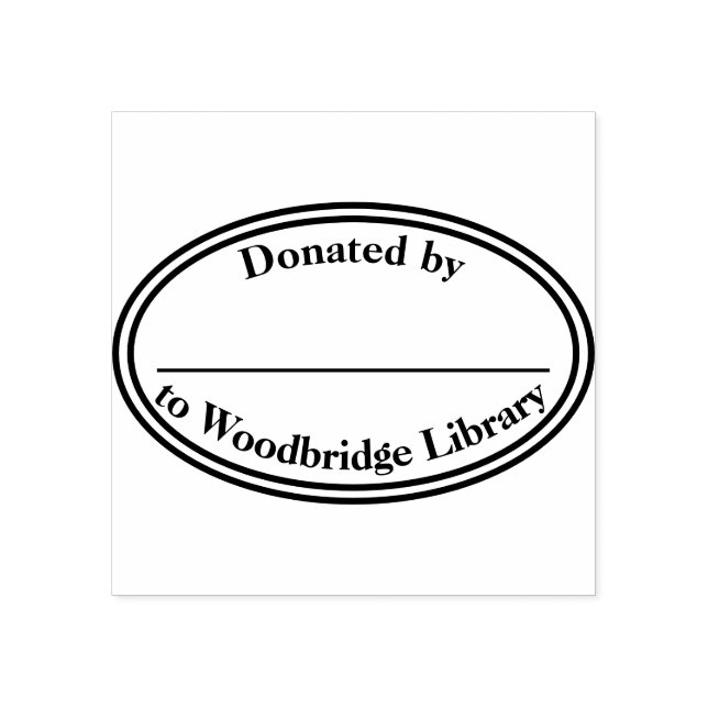 Bibliotek-donationsbokmärke frimärke stämpel (Tryck)
