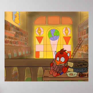 Bibliotek Dragon Poster