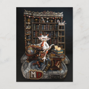 Bibliotek Dragon-vykort Vykort