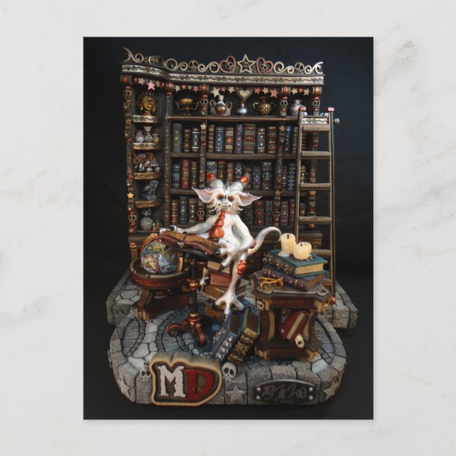 Bibliotek Dragon-vykort Vykort (Framsida)
