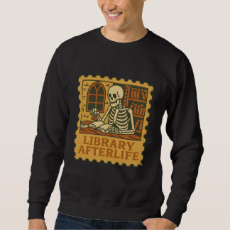 Bibliotek Efterliv - Gothic Skeleton Librarian Shi Lång Ärmad Tröja