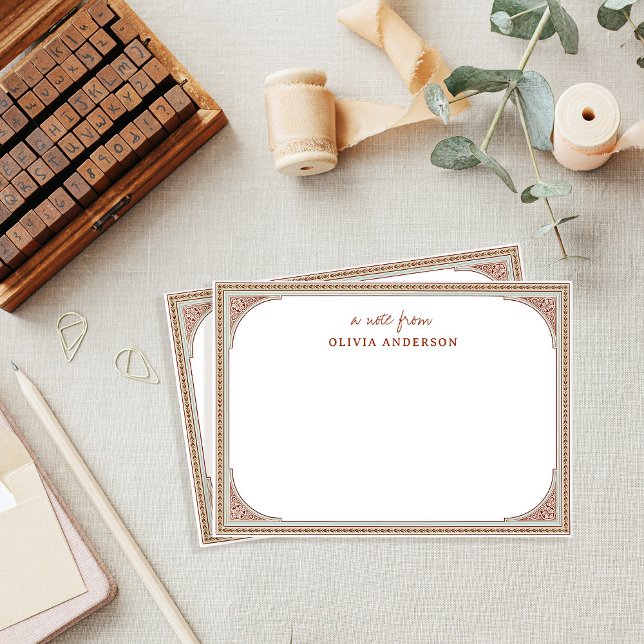 Bibliotek | ELEGANT VINTAGE RAM Anteckningskort (A vintage library style note card)