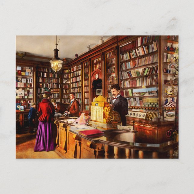 Bibliotek - en ny idé 1895 vykort (Framsida)