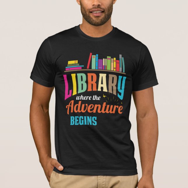 Bibliotek Fläkt - bok älskare bibliotekarisk läsar T Shirt (Framsida)