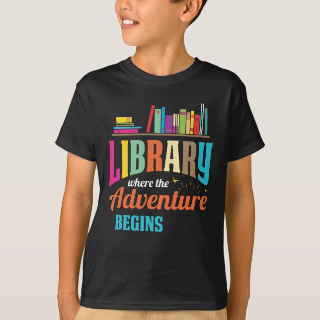 Bibliotek Fläkt - bok älskare bibliotekarisk läsar T Shirt (Framsida)