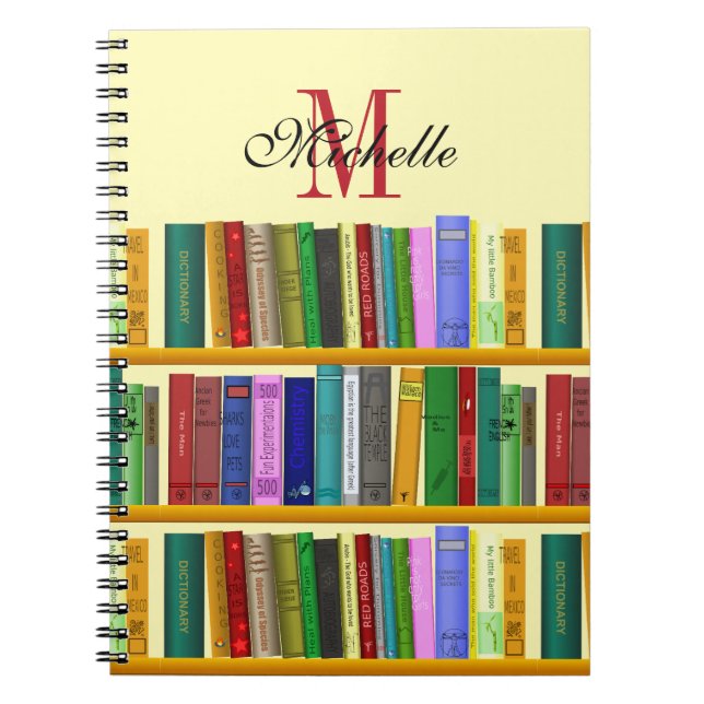 Bibliotek för genialitet. Bokar för smart studente Anteckningsbok (Framsidan)