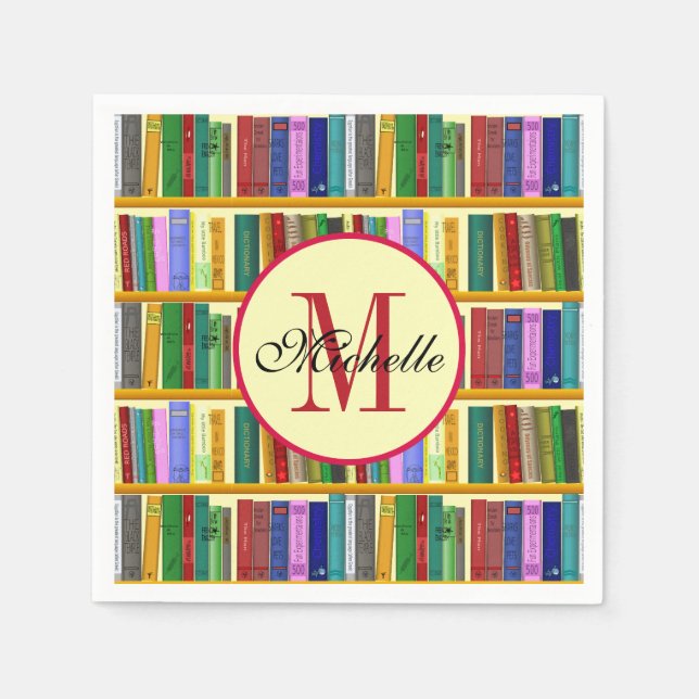 Bibliotek för genialitet. Bokar för smart studente Pappersservett (Framsidan)