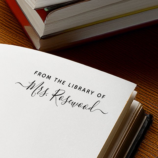 Bibliotek för handskriven skrifttypnamn självfärgande stämpel (Library Of Handwritten Script Name Self-inking Stamp)