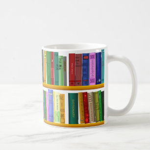 Bibliotek för snille. Bokar för klyftiga student Kaffemugg