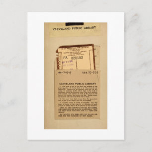 Bibliotek förfallodatumkort och Frimärke Vykort