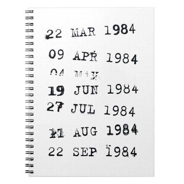 Bibliotek Frimärke Förfaller 1984 Anteckningsbok (Framsidan)
