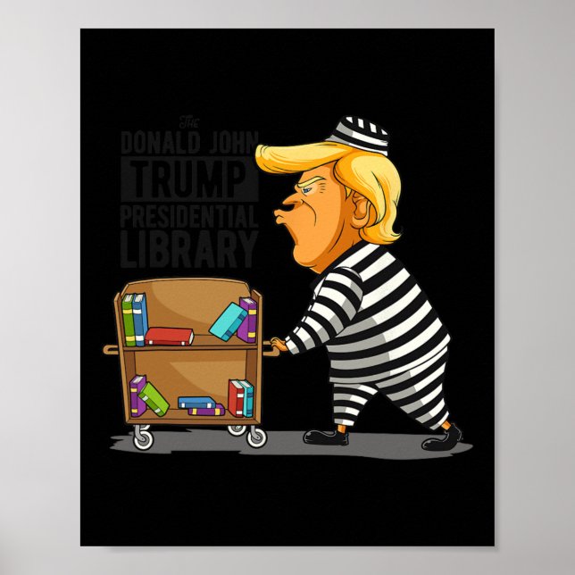 Bibliotek Funny Grått Clic Pit Poster (Framsidan)