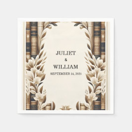 Bibliotek Gammal engelska Bok Klubb Cover Bröllop Pappersservett