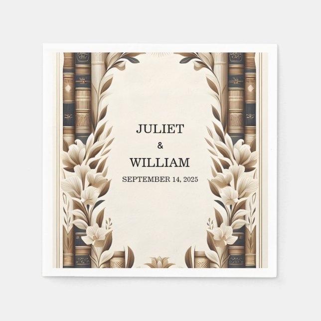 Bibliotek Gammal engelska Bok Klubb Cover Bröllop Pappersservett (Framsidan)