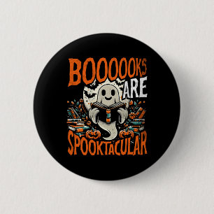 Bibliotek Halloween Shirt Bok Älskare Design Ghost Knapp