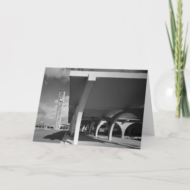 Bibliotek hänrycker bågar, sätta en klocka på torn kort (Framsida)