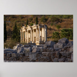 Bibliotek i Celsus Ruins Poster
