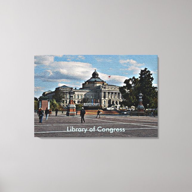 Bibliotek i kongressen i Mosaic Mönster Canvastryck (Framsida)