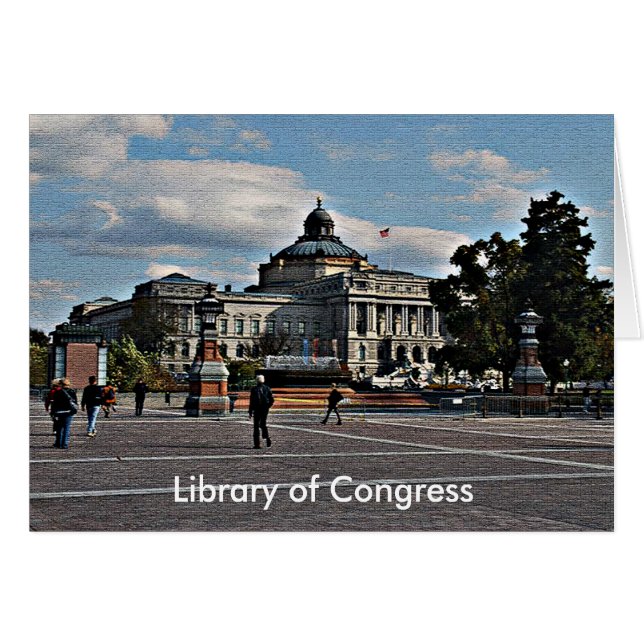 Bibliotek i kongressen i Mosaic Mönster Card Hälsningskort (Framsidan Horizontal)