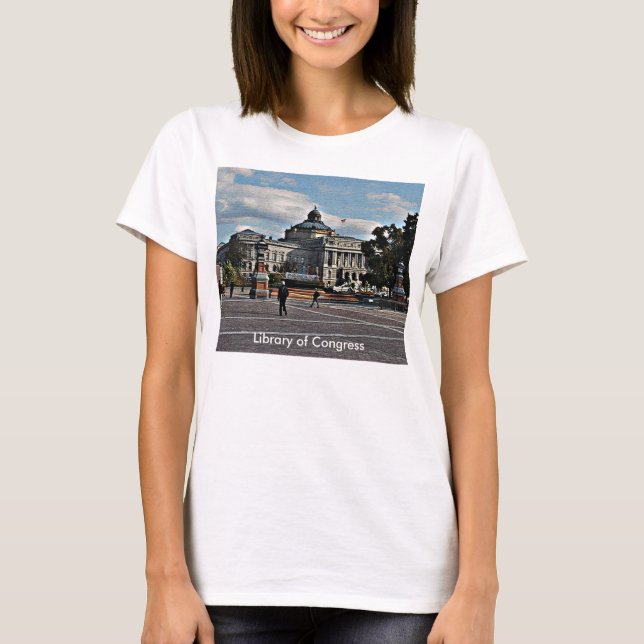 Bibliotek i kongressen i Mosaic Mönster Tee (Framsida)