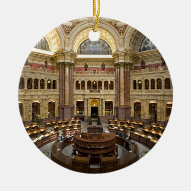 Bibliotek i kongressen julgransprydnad keramik (Framsidan)