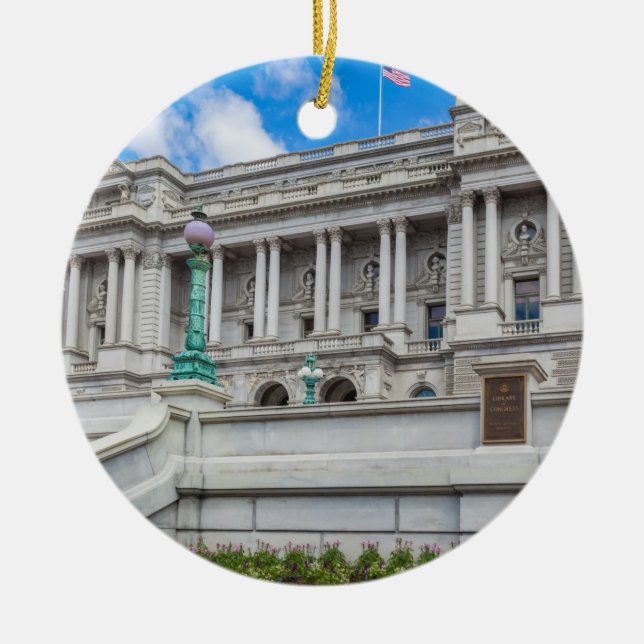 Bibliotek i kongressen julgransprydnad keramik (Framsidan)