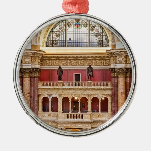 Bibliotek i kongressen julgransprydnad metall (Framsidan)