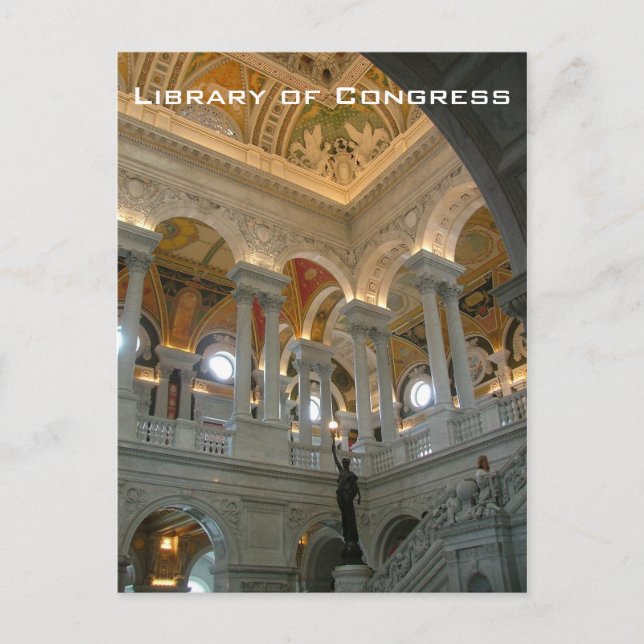 Bibliotek i kongressen vykort (Framsida)