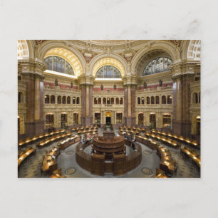 Bibliotek i kongressens läsrum, Washington, D.C. Vykort