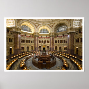 Bibliotek i kongressläsrummet, Washington DC Poster