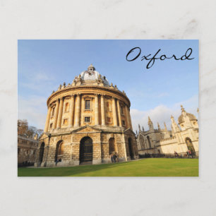 Bibliotek i Oxford, England Vykort