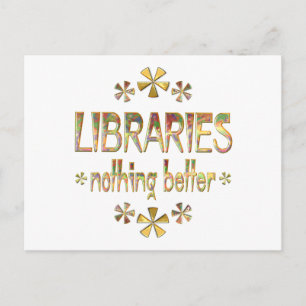 BIBLIOTEK inget bättre Vykort