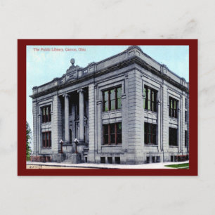 Bibliotek, Kantonen, Ohio-Vintagen Vykort