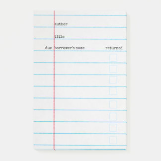 Bibliotek-kort efter IT Post-it Block