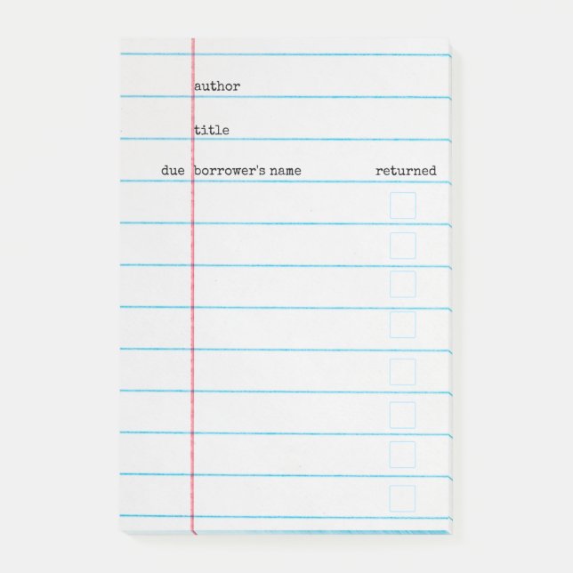 Bibliotek-kort efter IT Post-it Block (Framsida)