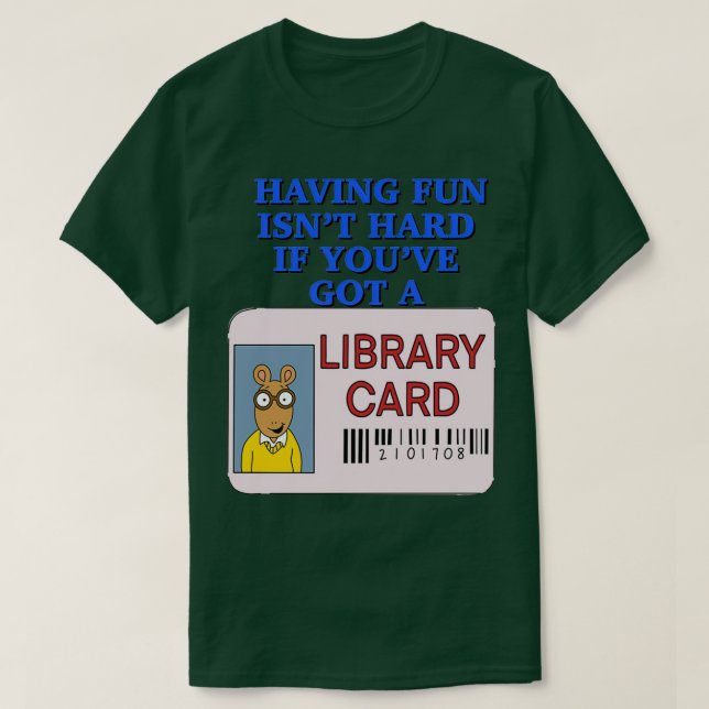 Bibliotek-kort T Shirt (Design framsida)