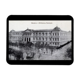 Bibliotek, Madrid, Spanien, Vintage Stil Magnet