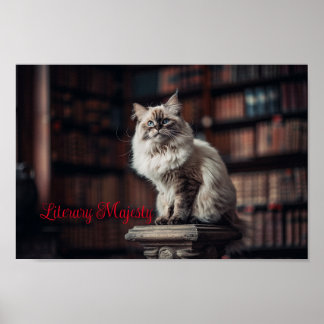 Bibliotek Majesty: Regal Ragdoll Cat Poster