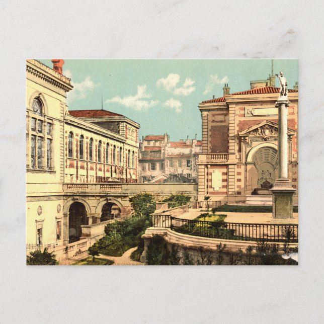 Bibliotek, Marseille, Frankrike Vykort (Framsida)